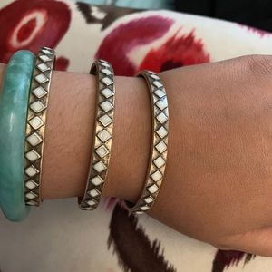 Lucky brand 🍀 pearl tone enamel, gold tone cuff